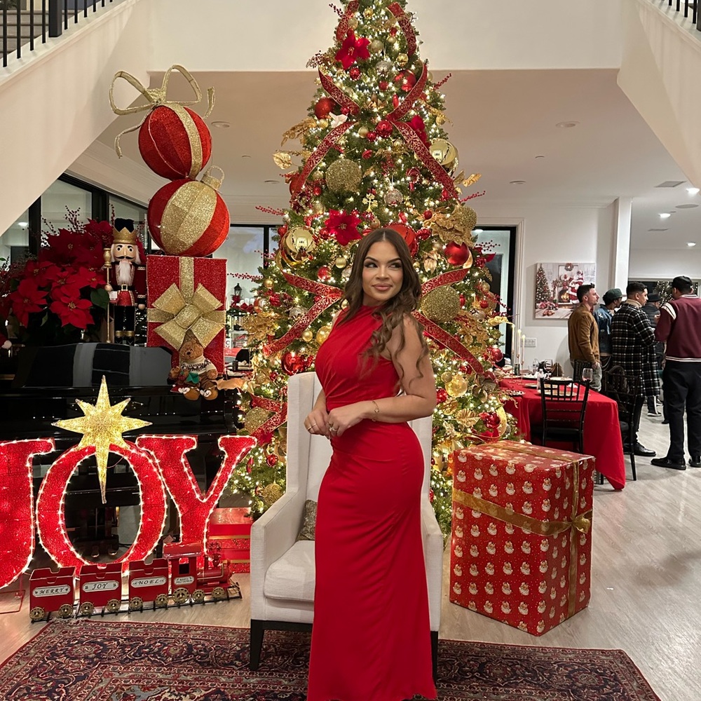 Elegant Red Holiday Dress